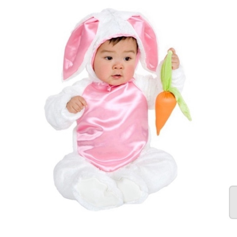 Charades Child Plush White & Pink 2pc Bunny Halloween Easter Cosplay Costume